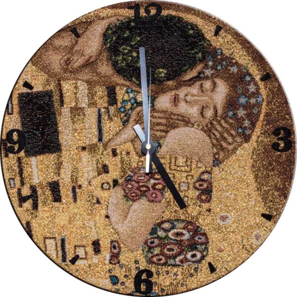 Tapestry wall clock "The Kiss" Gustav Klimt